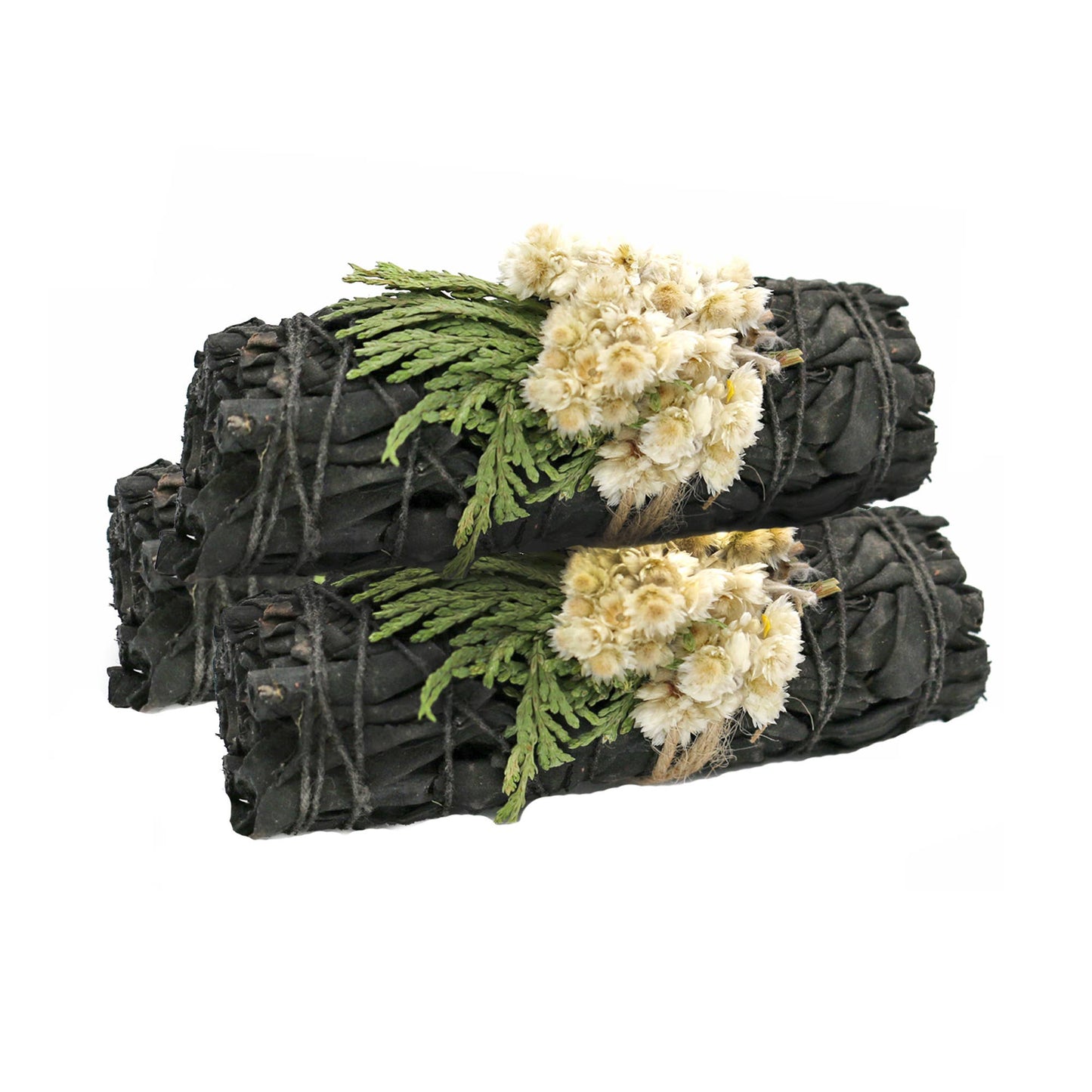 Smudge- 'Midnight Bloom' Floral White Sage Smudge Stick (4 in.)